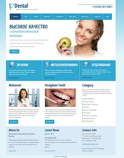 Dental-lite, tema wordpress pentru clinica dentara - colectie wordpress