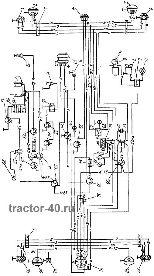 Електрообладнання трактора т-40 і його схема