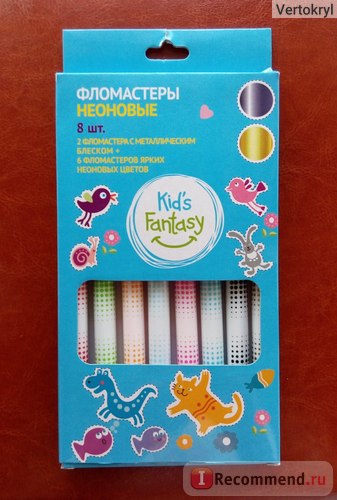 Фломастери неонові kid s fantasy, 8 шт