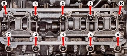 Capul blocului motor al motorului 1, 6 l - un fret de viburnum