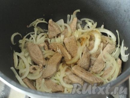 Carne de vită cu legume în kazan - pregătim pas cu pas din fotografie