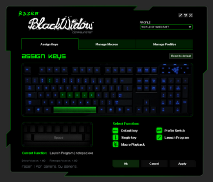 Utasítás Razer BlackWidow Gaming Keyboard