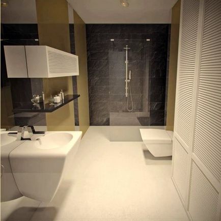 Interiorul de baie în stil modern, cu o mașină de spălat fotografie, opțiuni de design
