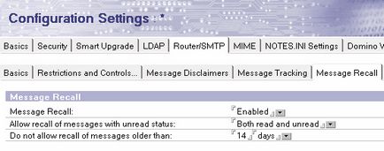 Використання функції відгуку повідомлень message recall в ibm lotus notes і domino v8