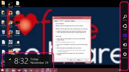 Як відключити панель charms в windows 8