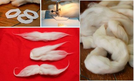 Hogyan készítsünk egy Mikulás szakáll pamutból és syntepon