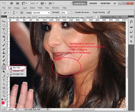 Cum de a elimina barbia a doua în lecțiile de desen și design Photoshop în Adobe Photoshop