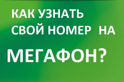 Hogyan találja meg a telefonszámot az megafon (Kaukázus) Honnan tudom, hogy a telefonszám egy megafon