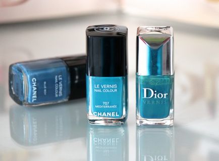 Літній манікюр з лаками chanel # 707 mediterranee, # 717 coquelicot і # 727 lavanda, little-beatle