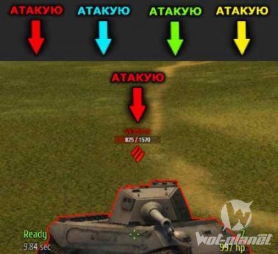 Маркер - атакую ​​- у вигляді стрілки для world of tanks