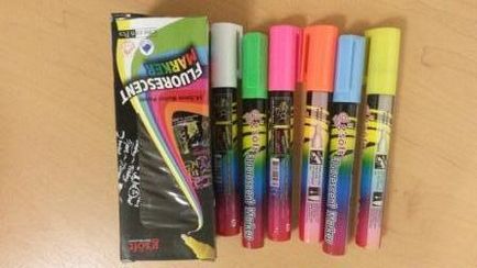 Markers vezetett táblák, fluoreszcens markerek RUB 690 (zöld marker lesz) Markerek led tábla, fluoreszcens markerek 690 rubelt