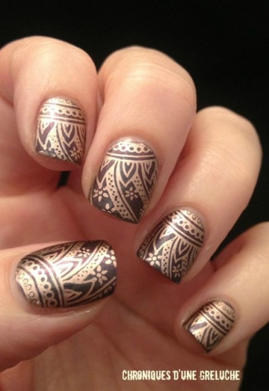 Mehendi trendi manikűr 30 legjobb ötletek Fashion Nails (fotó)