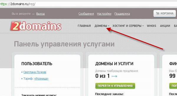 Прикріплення домену до dns серверів, блог Лучків Світлани