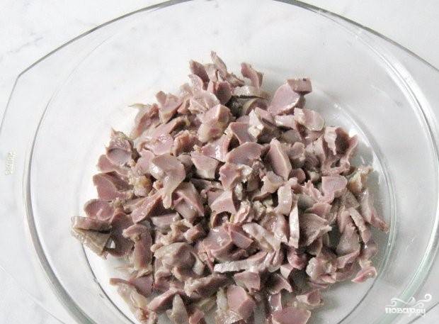 Салат з курячими шлунками - покроковий рецепт з фото на