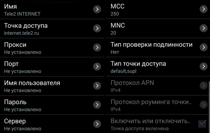 Сайт про tele2 - android 4