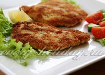 Schnitzel-miniszteri sertéshús recept egy fotó