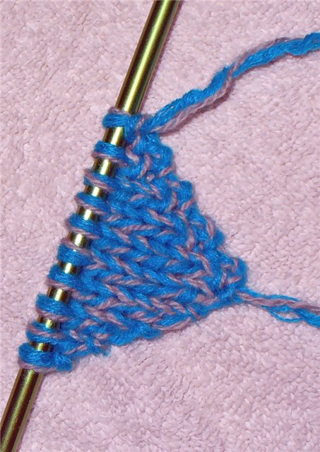 Colțuri cu ace de tricotat