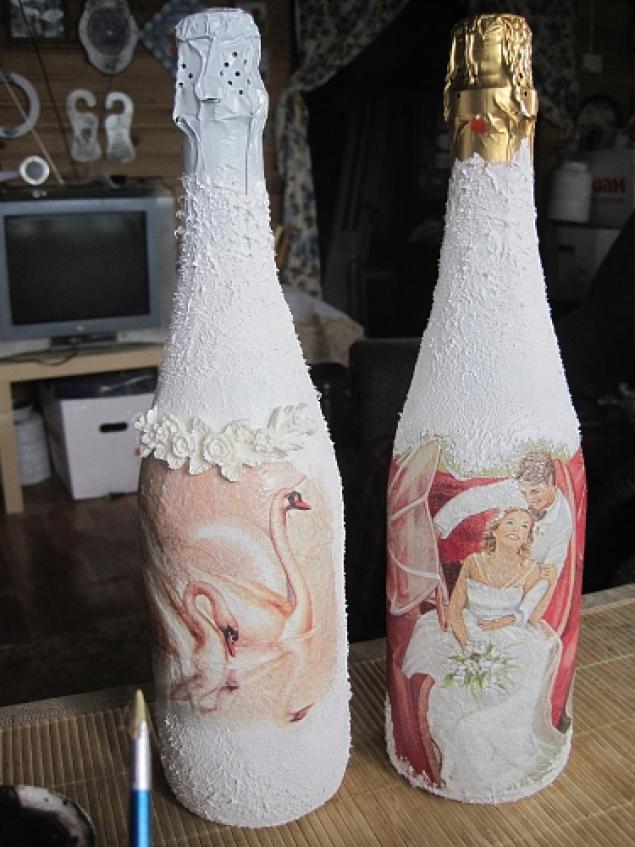 Прикраса весільних пляшок
