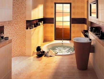 A fürdőszoba antik stílusú és elegáns belső kialakítás