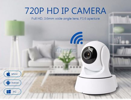 Wi-fi ip kamera HD 720p PTZ vezérlés iOS vagy Android okostelefon (modell unitoptek