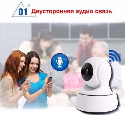 Wi-fi ip камера поворотна hd 720p управлінням через ios або android смартфон (модель unitoptek