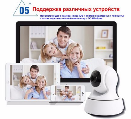 Wi-fi ip камера поворотна hd 720p управлінням через ios або android смартфон (модель unitoptek