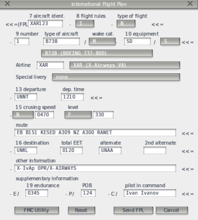Заповнюємо польотний план в ivao - учебка x-airways