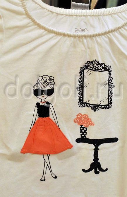 Decor T-shirt kezüket rajz rátét lányok