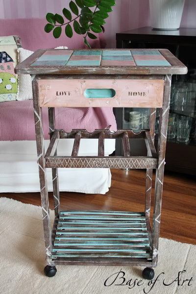 Decoupage asztal - Tilda stílus (decoupage) Decoupage táblázat - Tilda stílus