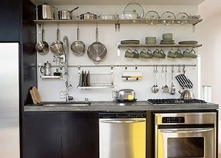 Proiectarea bucătăriei fără fotografie și descriere a dulapurilor superioare