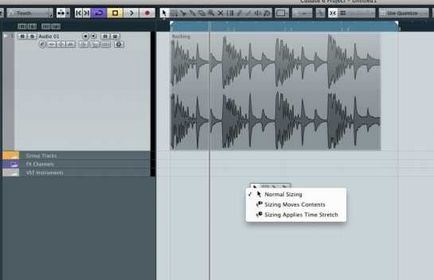Використання вбудованих час розтягування в cubase 6
