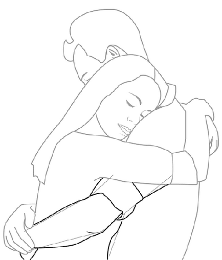 Як намалювати обнімаються, хлопця і дівчину олівцем поетапно
