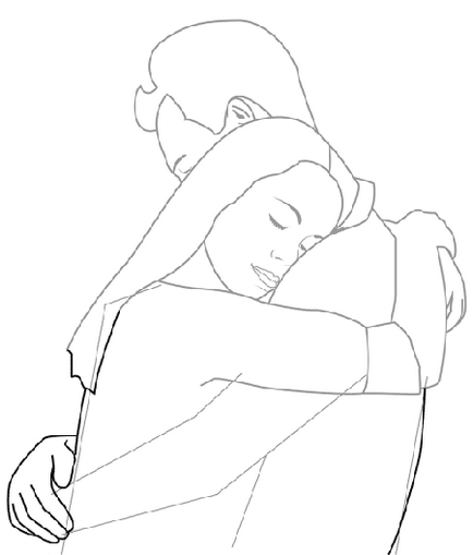 Як намалювати обнімаються, хлопця і дівчину олівцем поетапно