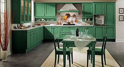 Cum de a alege o culoare în bucătărie pentru Feng Shui cu căști alb, bej, verde și gri