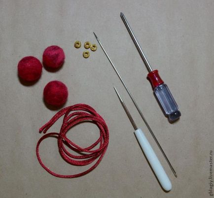 Hogyan kell összeállítani egy nemezelt gyöngyök a szatén zsinór - Fair Masters - kézzel készített, kézzel készített (szatén) Hogyan kell összeállítani egy nemezelt gyöngyök a szatén zsinór - Fair Masters - kézzel készített, kézzel készített