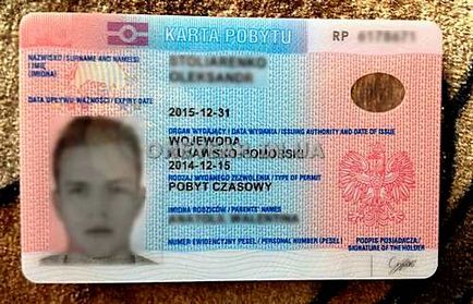 Harta permisului de ședere - permis de ședere în Polonia