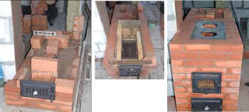 Brick cuptor pentru casa - zidarie scheme