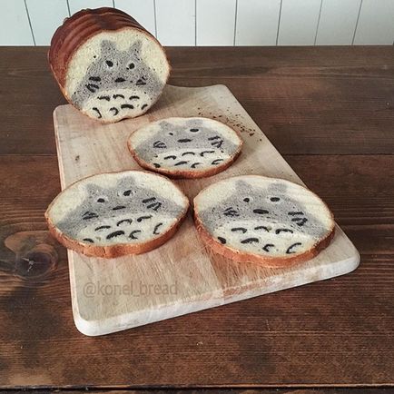 Будь-яка примха для улюбленого сина японка пече хліб з різноманітними малюнками всередині буханця