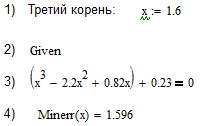 Megtalálása a gyökerei az egyenlet tartományban -2 Mathcad