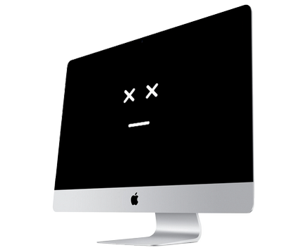 Nu pornește, nu funcționează imac, imac agățat pe un ecran alb (negru)