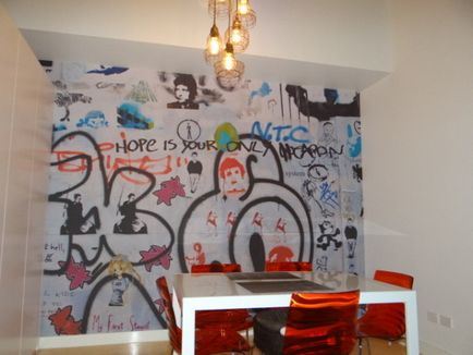 Wallpaper с графити стени в стаята как-да инструкции, видео и снимки