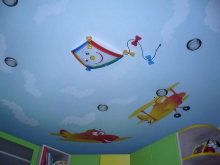 Стелі з гіпсокартону в дитячій кімнаті - фото інтер'єрів