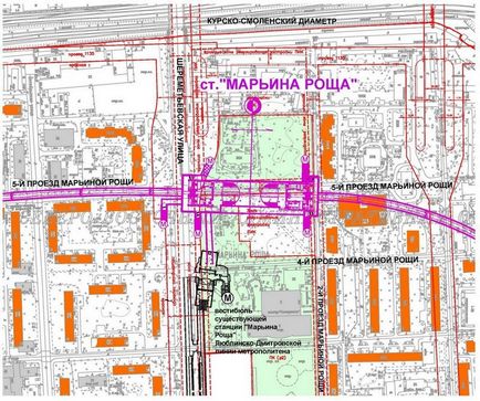 Vederea postului - noua stație de metrou va lua de la locuitorii din grovele de plantații de 3 pătrate