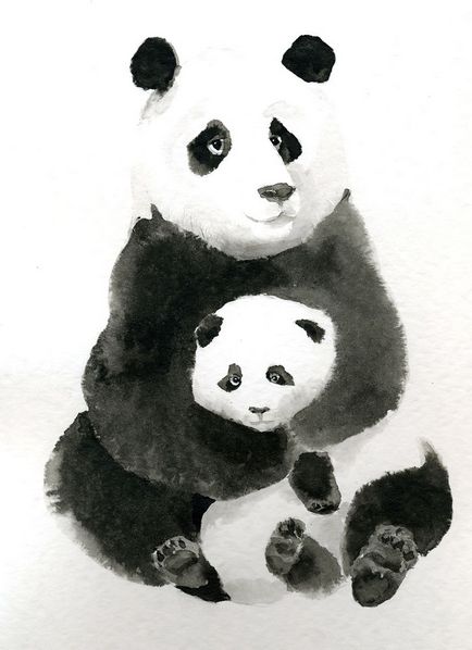 Рисуване панда мастило - Справедливи Masters - ръчна изработка, ръчно изработени