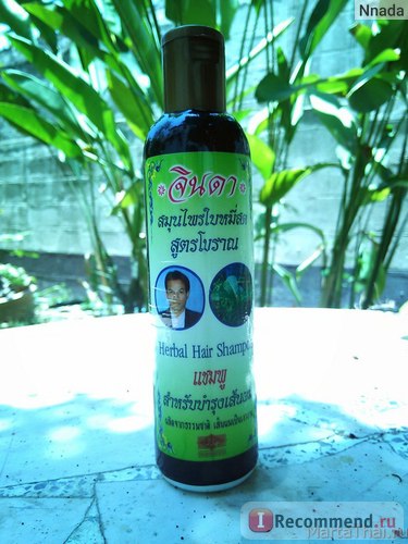 Шампунь від випадіння волосся jinda herb трав'яний Джинді - «викликає зростання нового волосся фото після 4 міс
