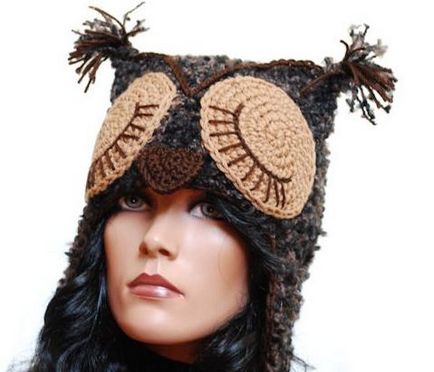 Owl pălărie - fată elegantă și originală pentru tineri