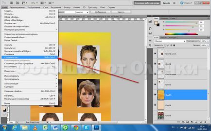 Creați un șablon în Photoshop, Photoshop din Olechka