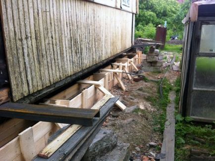 Mântuirea unei reparații vechi de case din lemn sau înlocuirea unei fundații