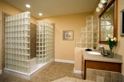 Склоблоки в інтер'єрі (55 фото) перегородка в квартирі, душова в ванній, стіна і вікно з