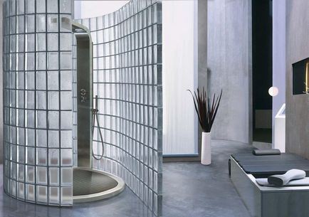 Blocuri de sticlă pentru pereți despărțitori blocuri de sticlă în baie, fotografie, duș, dimensiune caramida
